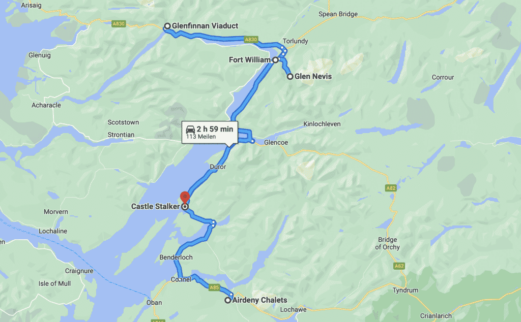 Tag 6: Glenfinnan Viadukt & Glen Nevis - taynuilt genfinnan fortwilliam - 1