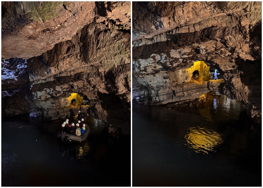 Mutig hüpfen wir ins Boot und machen die Höhlentour in die Smoo Cave