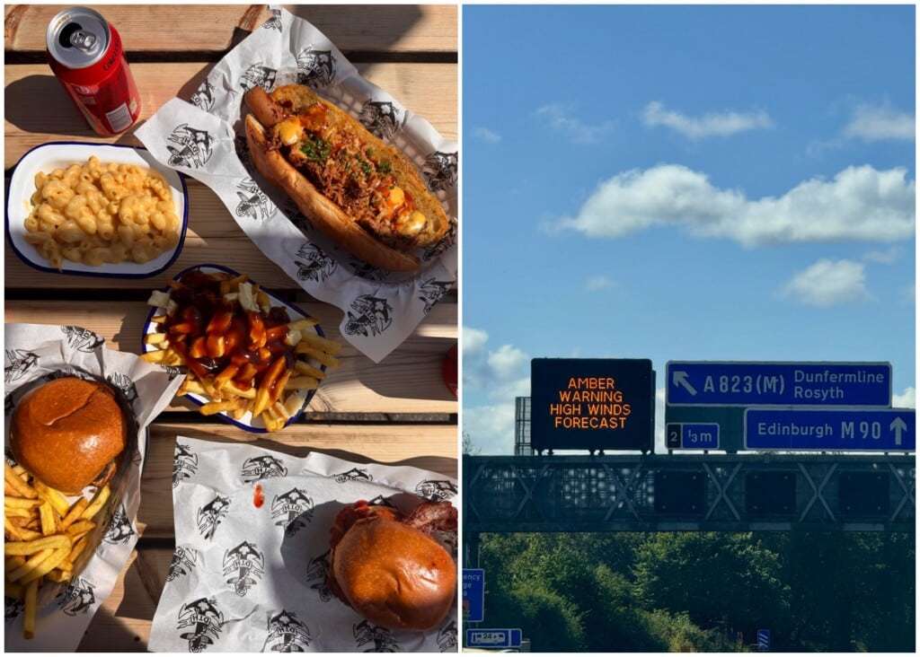 Mittagspause und Sturmwarnung bei der Weiterfahrt